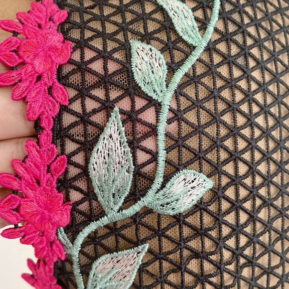 🆕 Marchesa Notte Embroidered Floral Lace Dress - Picture 9 of 10